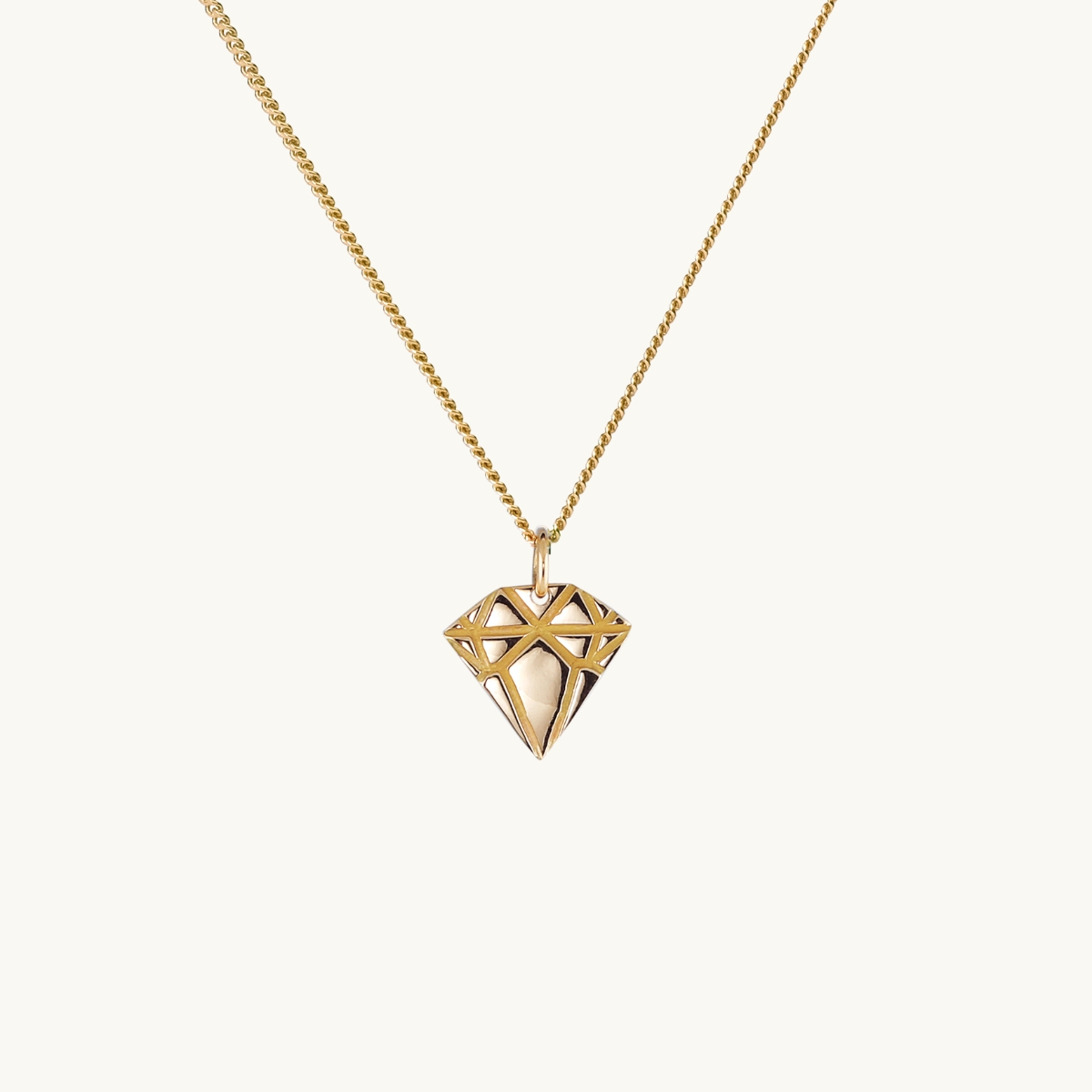 Necklace small diamond in 18K gold 