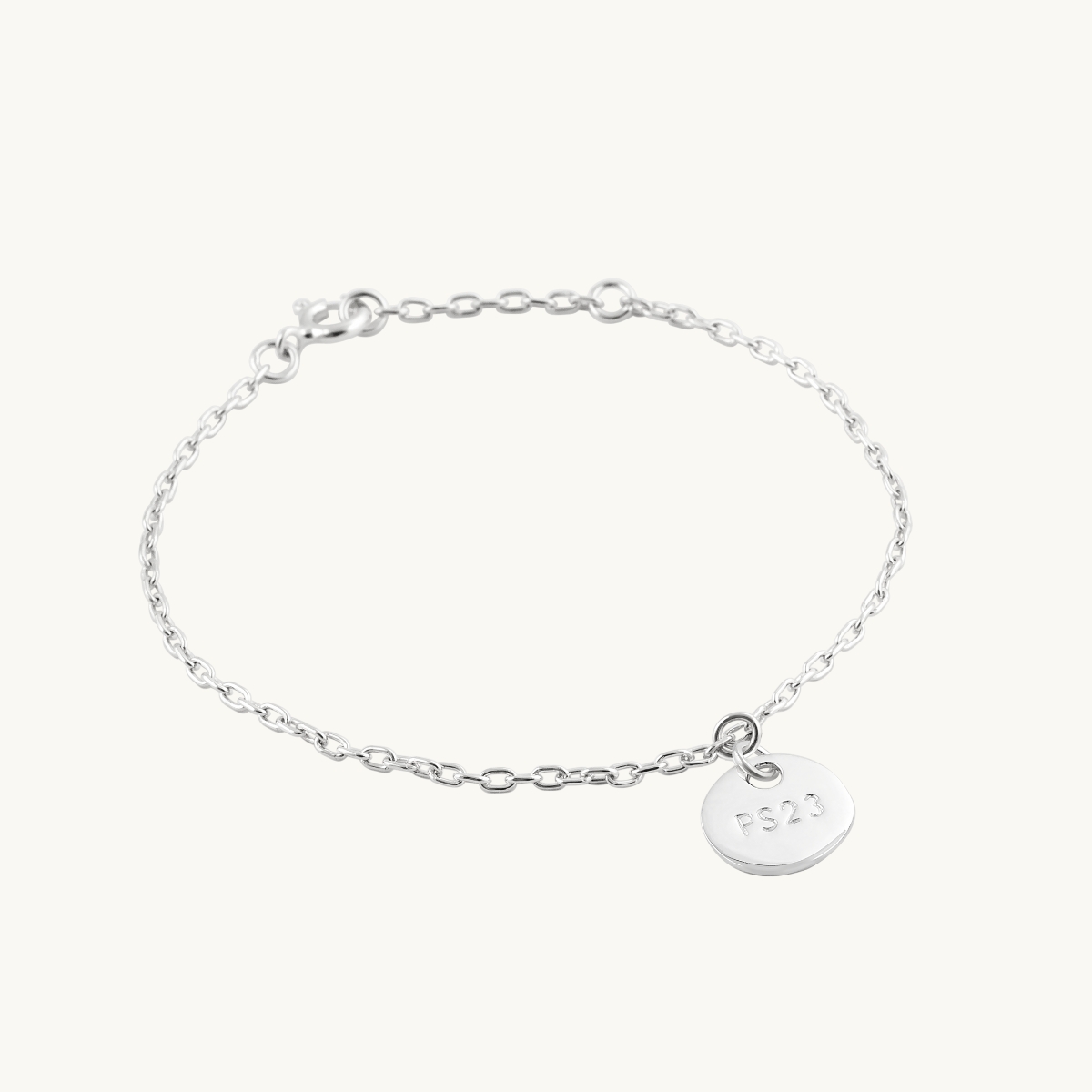Bracelet in sterling silver with a PS23 pendant