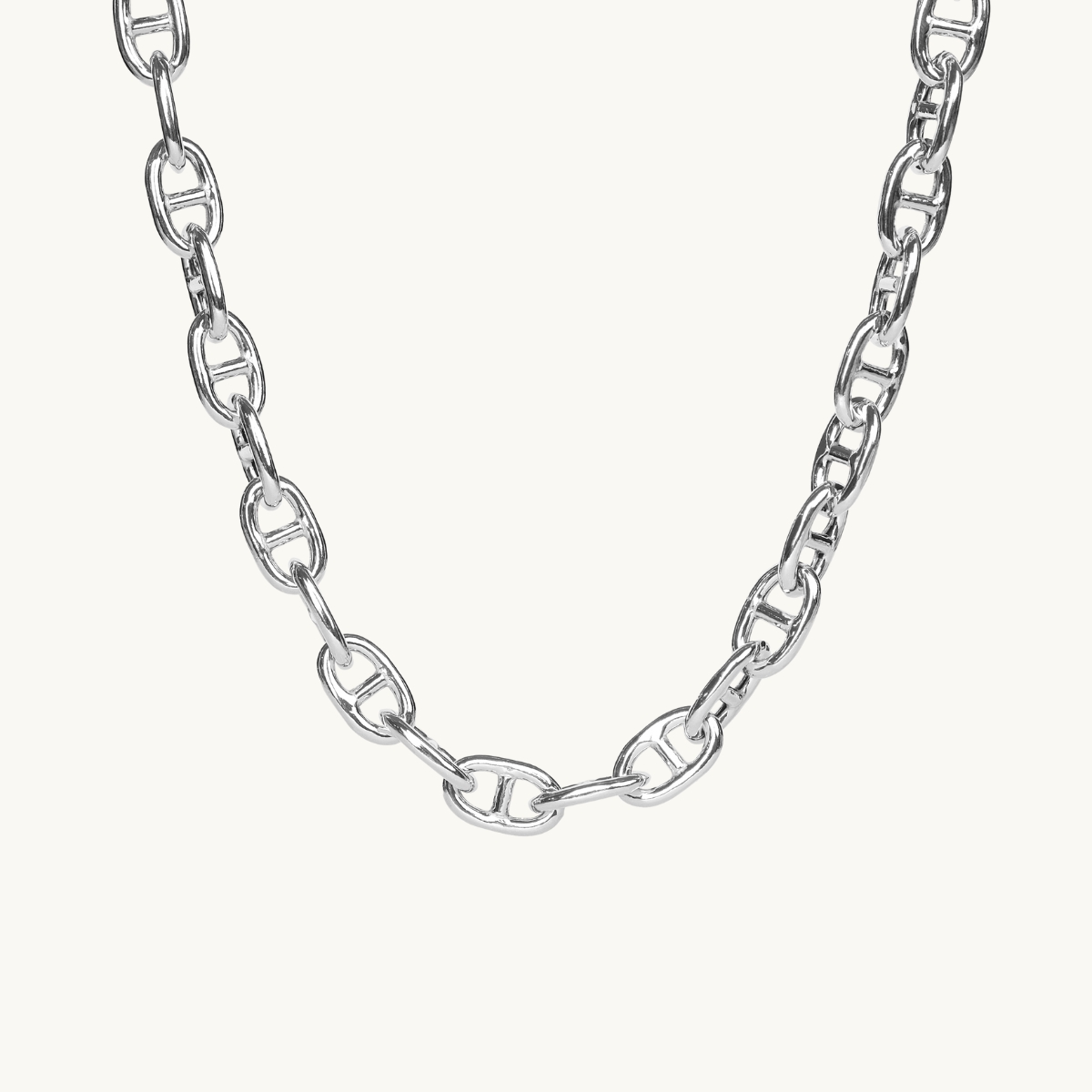 Anchor chunky chain necklace in silver