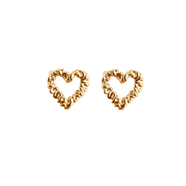 Heart earrings pins in 18K gold