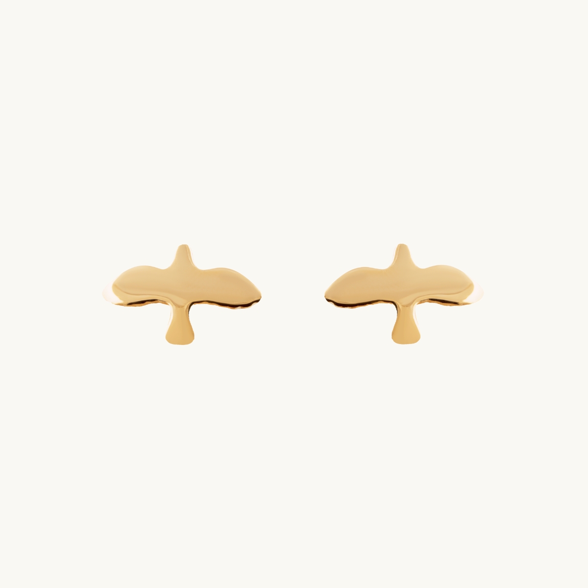Dove earrings in gold plated brass
