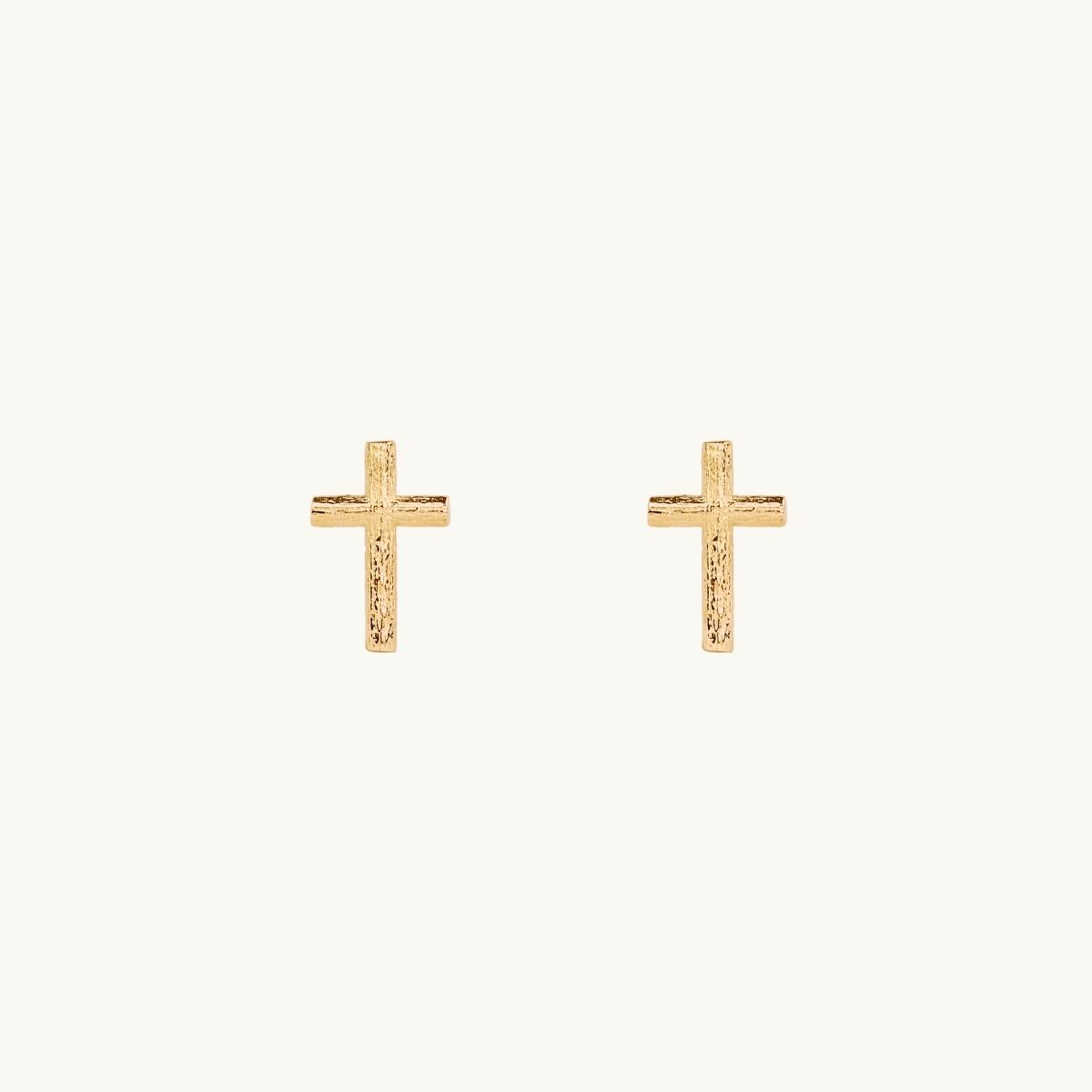 Cross earrings pin in gold