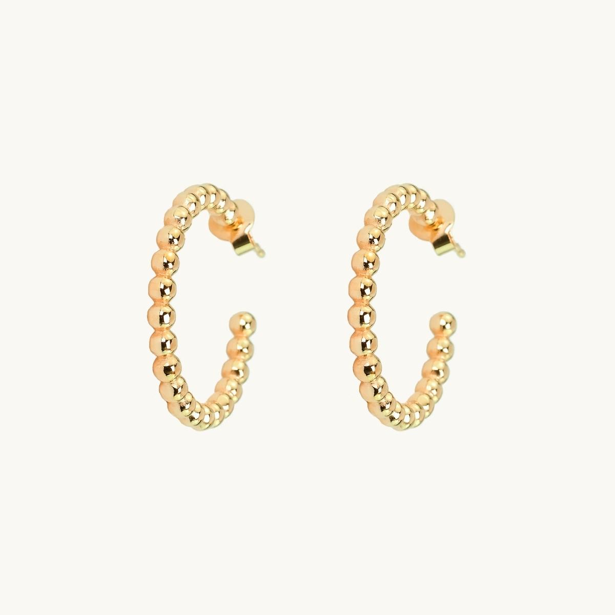 Hoops in silver with globes