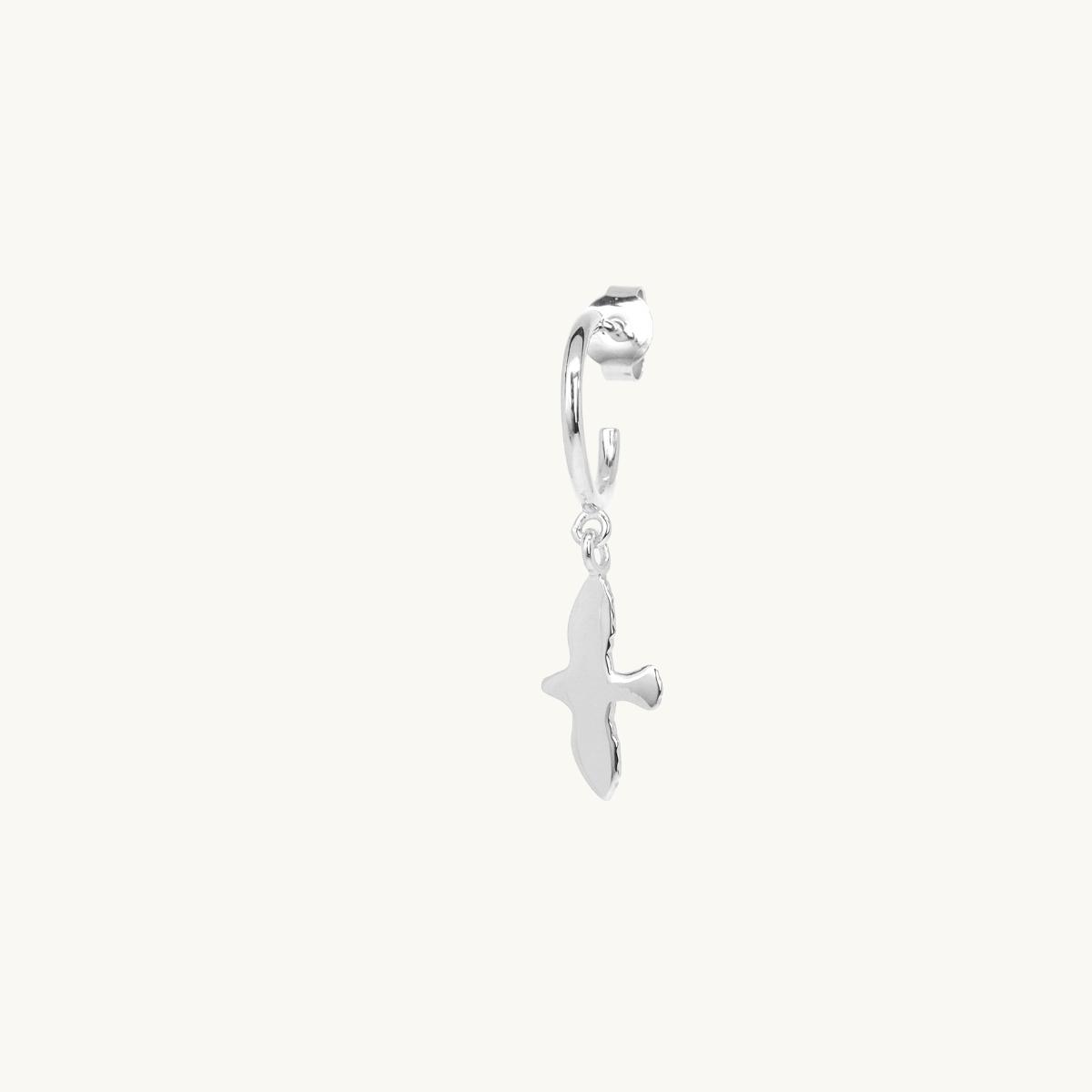 Silver dove on hoop, hook