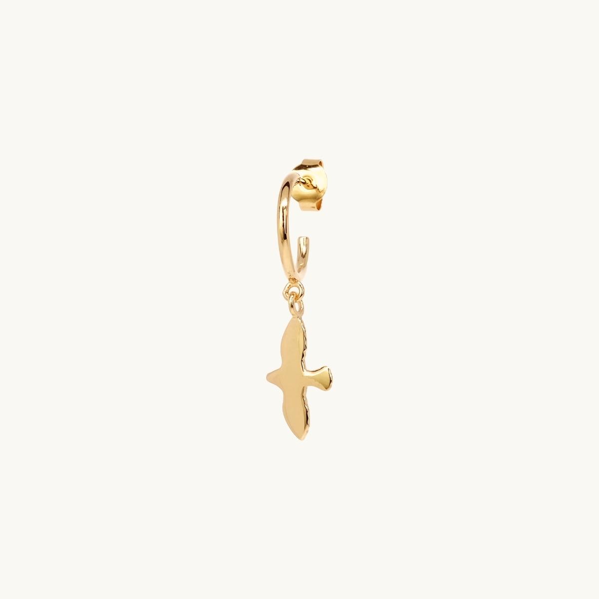 Earrings with dove in gold plated brass