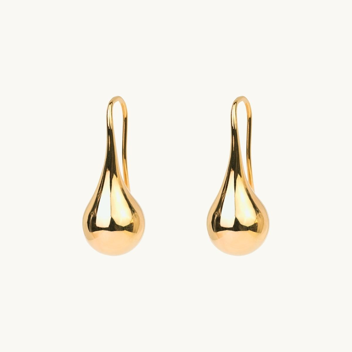 Earrings on hooks, drop, globe, guld
