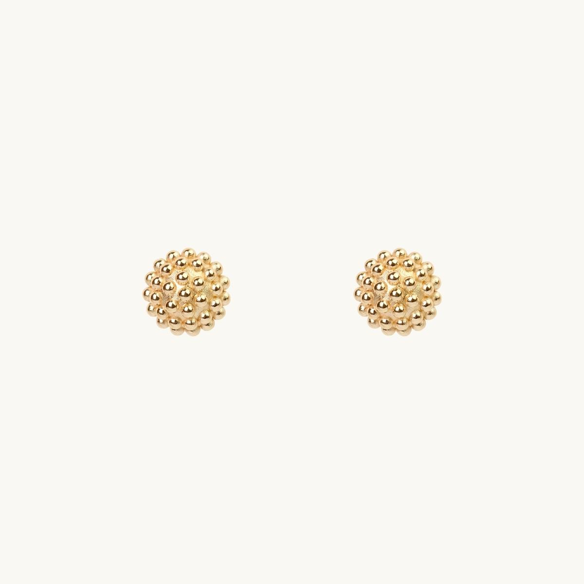 Small pin earrings in gold, Dew Globe