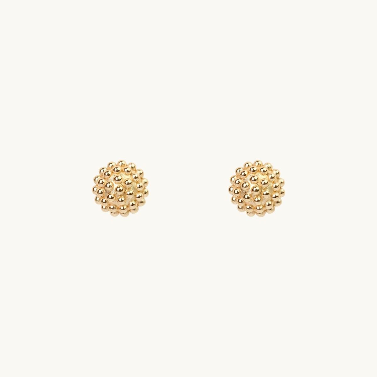 Small pin earrings in gold, Dew Globe