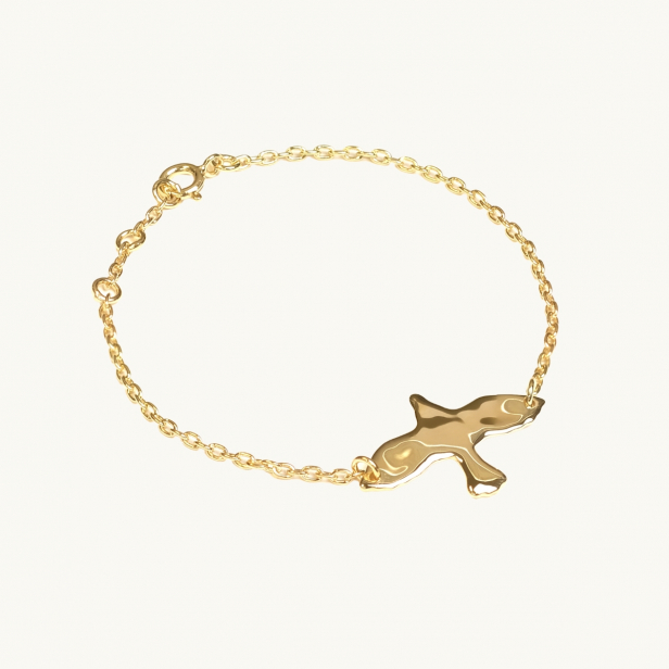 uneven dove on a bracelet in gold