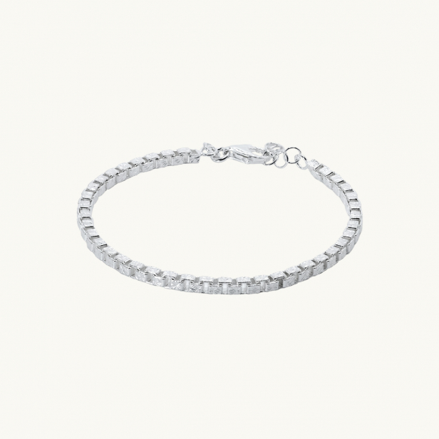 SPARKLING CHUNKY BOX BRACELET SILVER