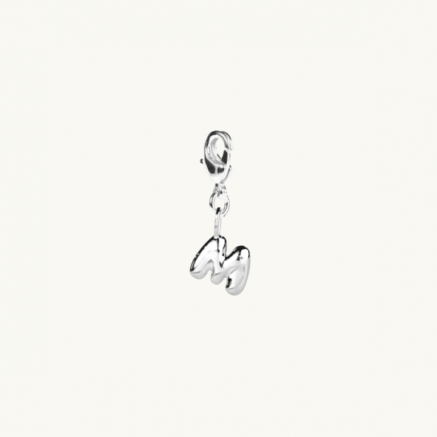 BUBBLE LETTER CHARM SILVER 