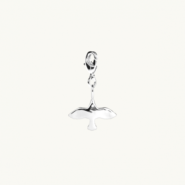 A high polished silver dove with a clasp