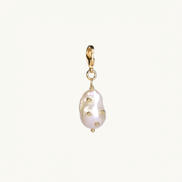 Freshwater pearl with golden studs