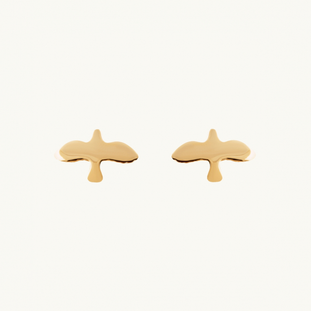GOLDEN DOVE PIN EARRINGS