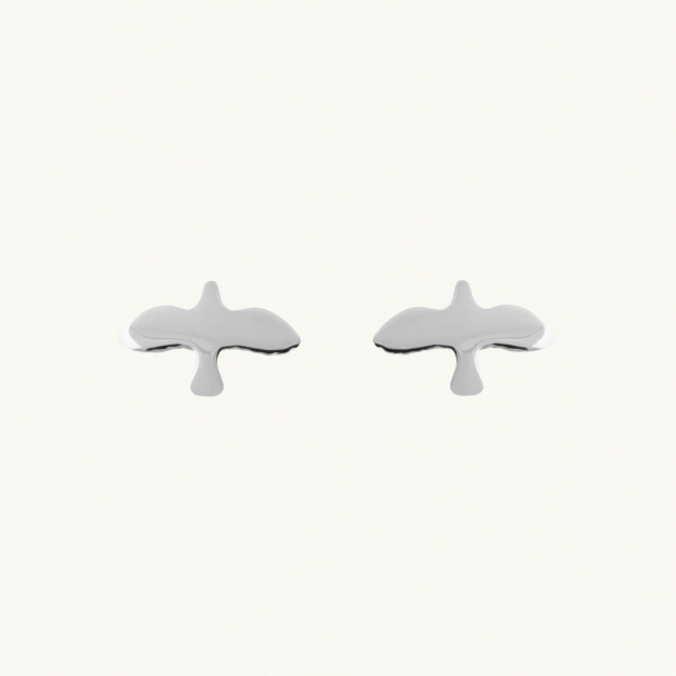 SILVER DOVE PIN EARRINGS