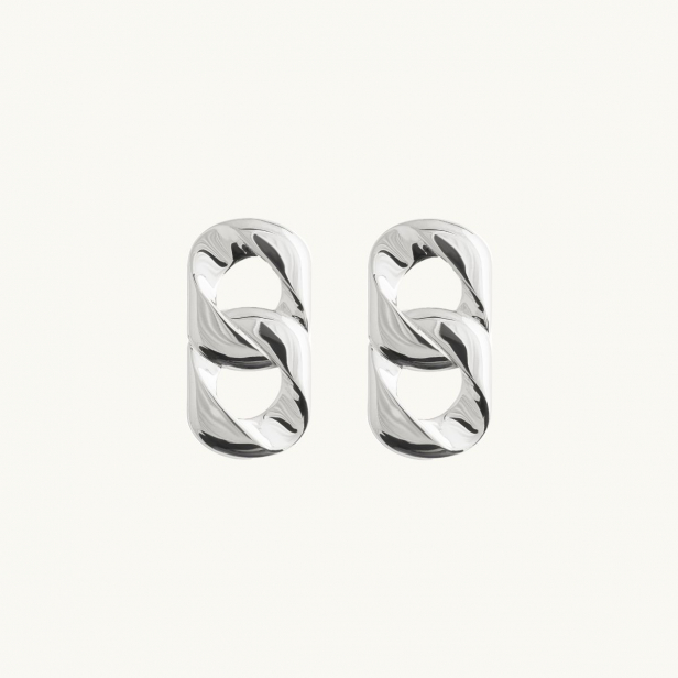 BIG LINK EARRINGS SILVER