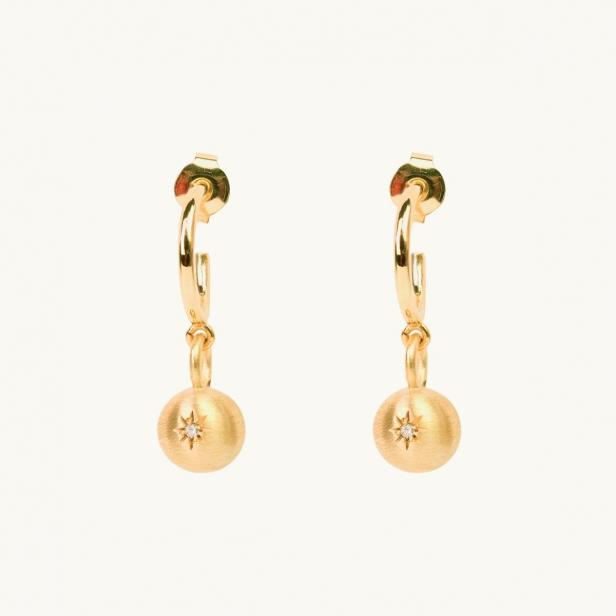 SPARKLING GLOBE EARRINGS GOLD
