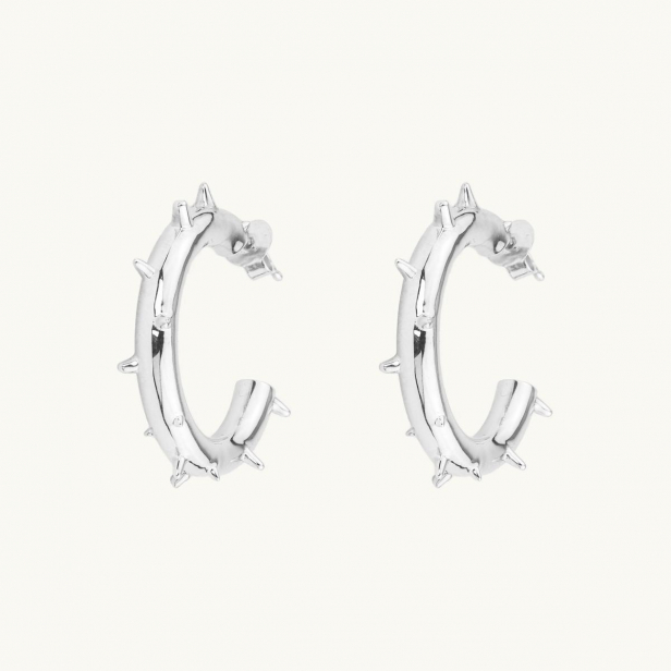 FIG TREE HOOPS SILVER
