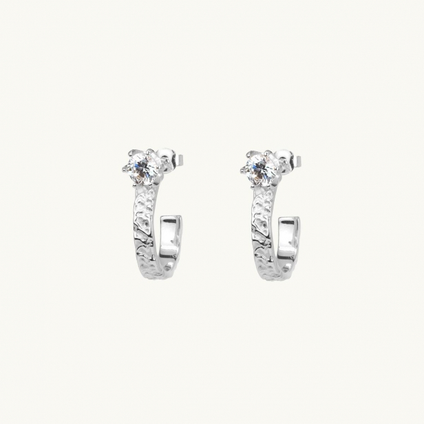PRINCESS HOOPS STONE SILVER