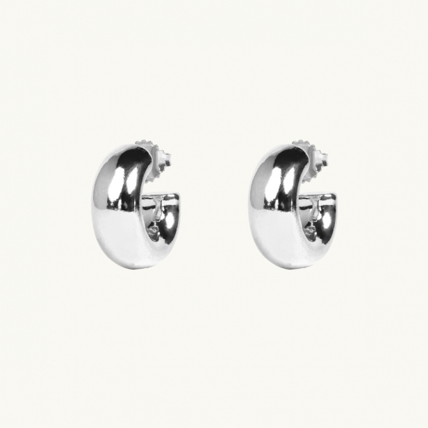 CHUNKY HOOPS SMALL SILVER