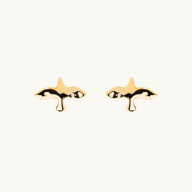 ORGANIC DOVE PIN EARRINGS GOLD