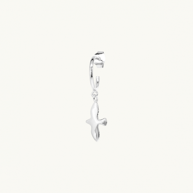 Earring with dove in silver