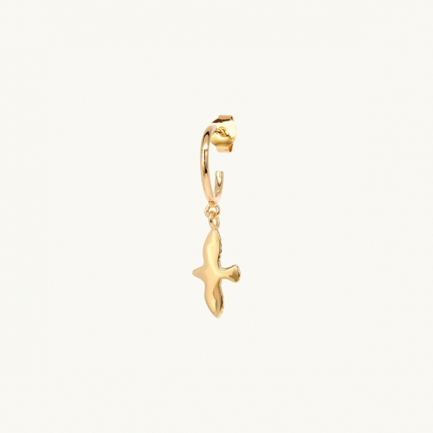 Earring with a dove in gold