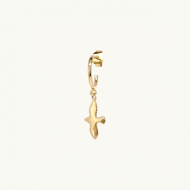 Earring with a dove in gold
