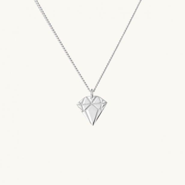 SILVER DIAMOND NECKLACE SMALL