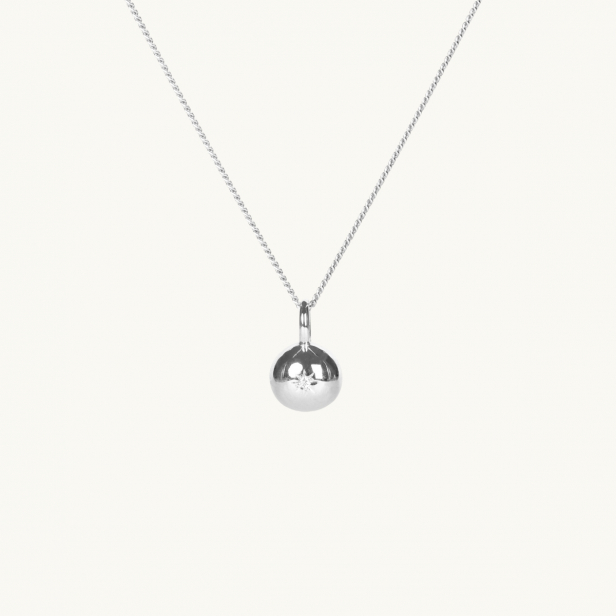 SPARKLING GLOBE NECKLACE SILVER