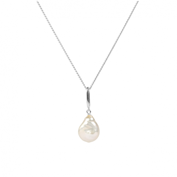BAROQUE PEARL NECKLACE SILVER