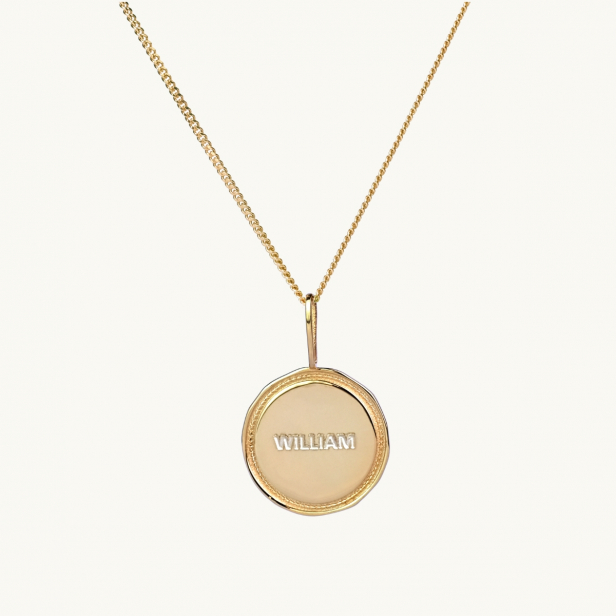 NAME COIN NECKLACE WREATH GOLD