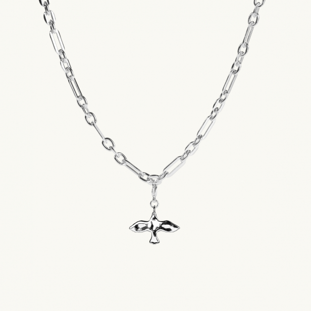 Silver dove on a chunky chain