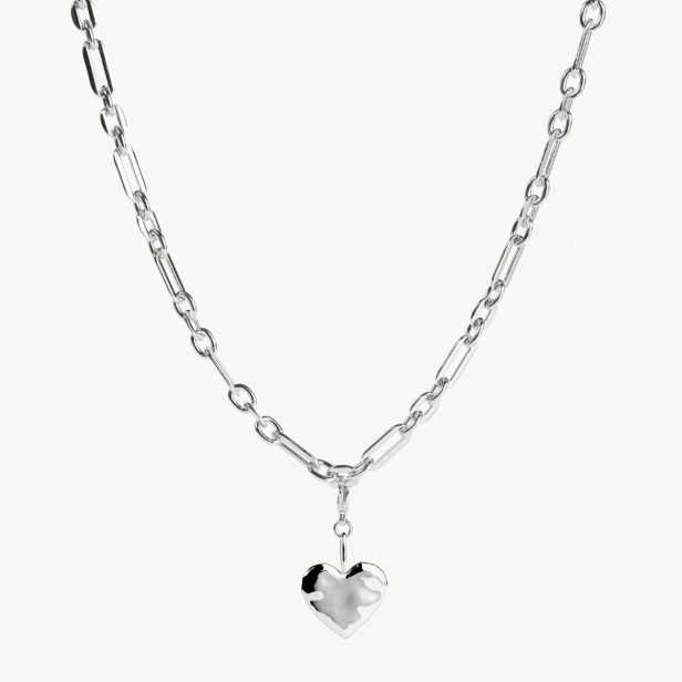 HEART CHUNKY CHAIN SILVER