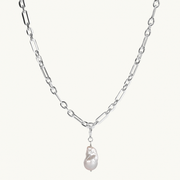 BAROQUE FRESHWATER PEARL CHUNKY SILVER