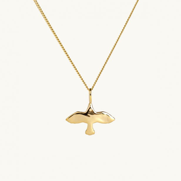 mini dove necklace in gold plated brass