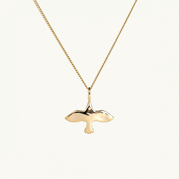 mini dove necklace in gold plated brass