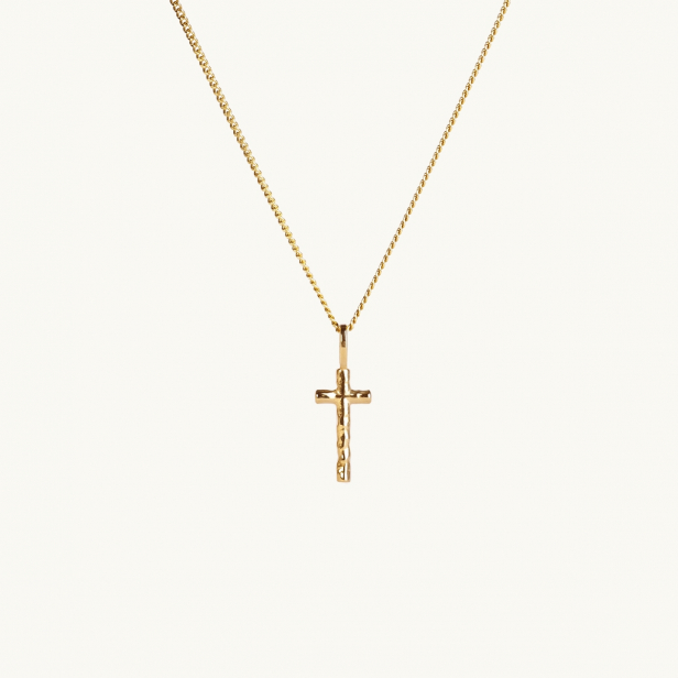 ORGANIC CROSS NECKLACE S GOLD