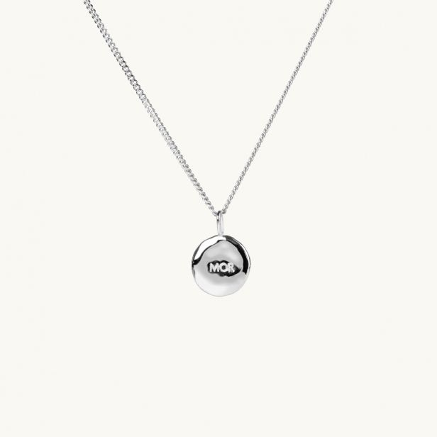 Organic coin in silver with the engraving MOR