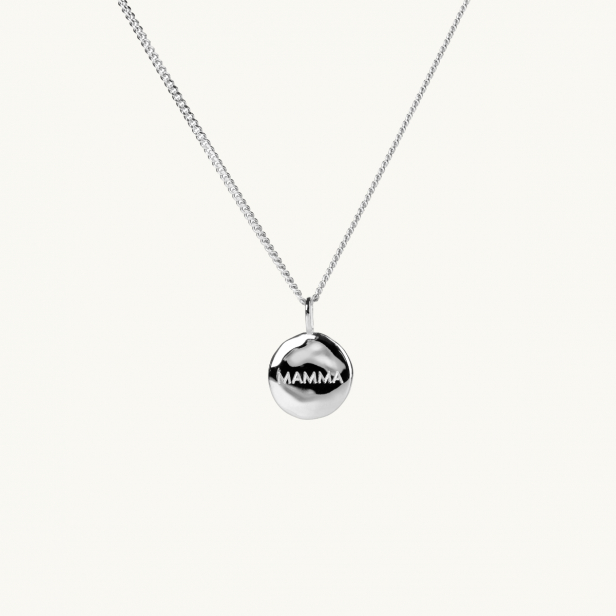 Organic coin in silver with the engraving MAMMA
