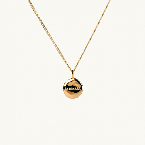 Organic coin in gold with the engraving MAMMA