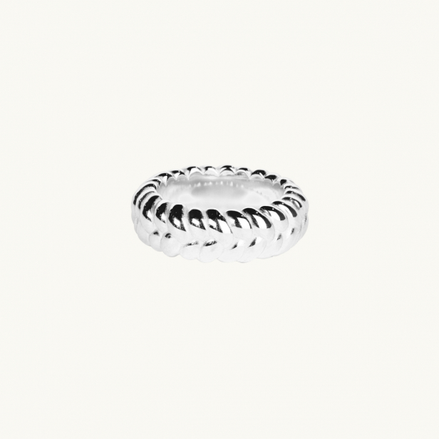 BRAIDED BAND RING SILVER