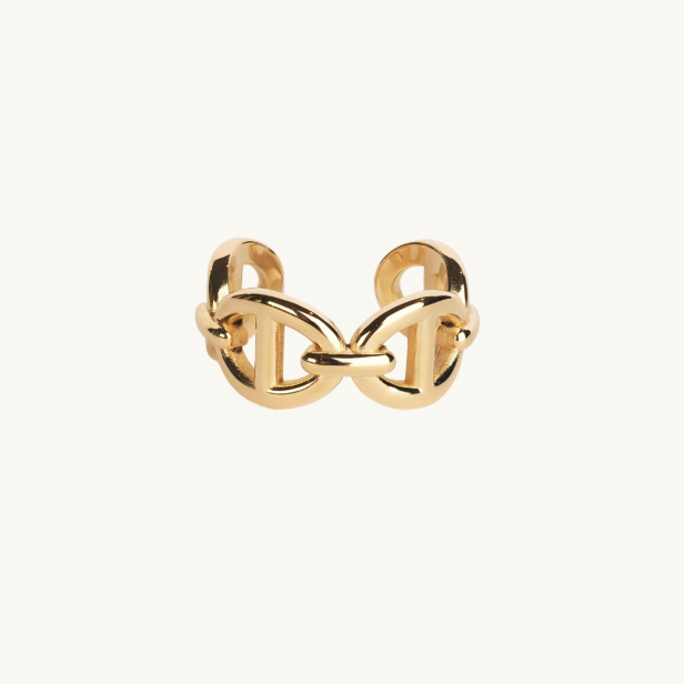 Ring in gold with anchor pattern