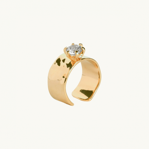 18K goldplated ring with an uneven surface