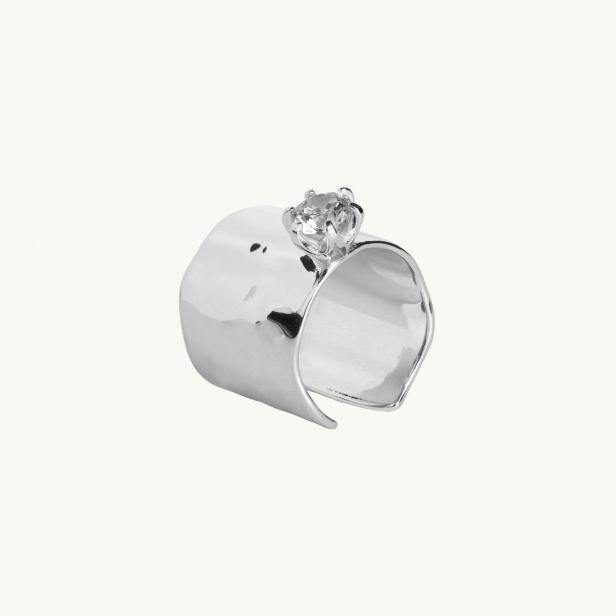 ORGANIC PRINCESS RING L SILVER