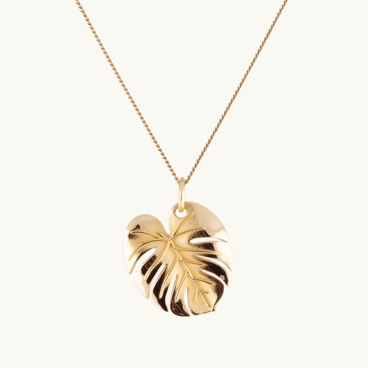 gold palm leaf necklace