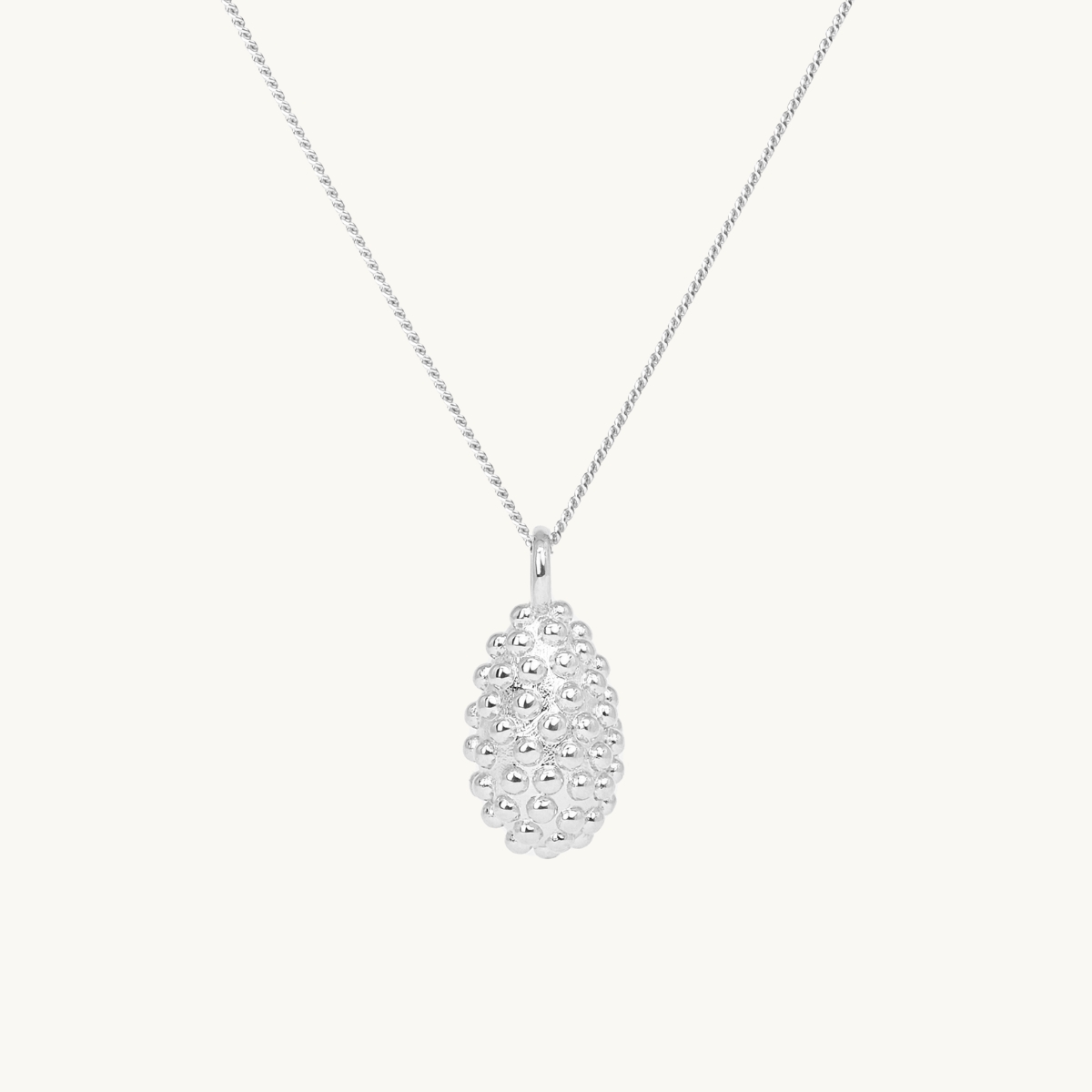 Silver necklace dew