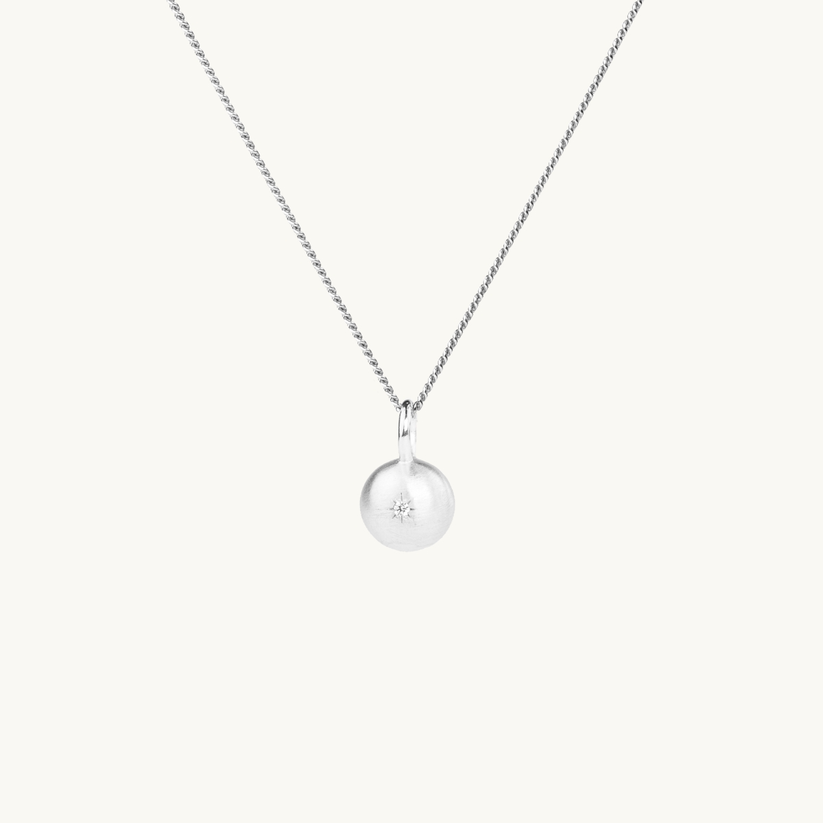 Silver necklace Sparkling globe