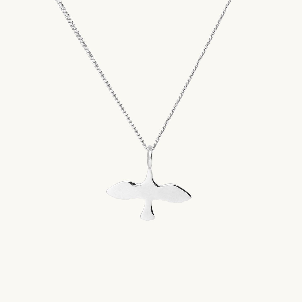 Merci Maman Personalised Dove Pendant Chain Necklace, Silver at John Lewis  & Partners