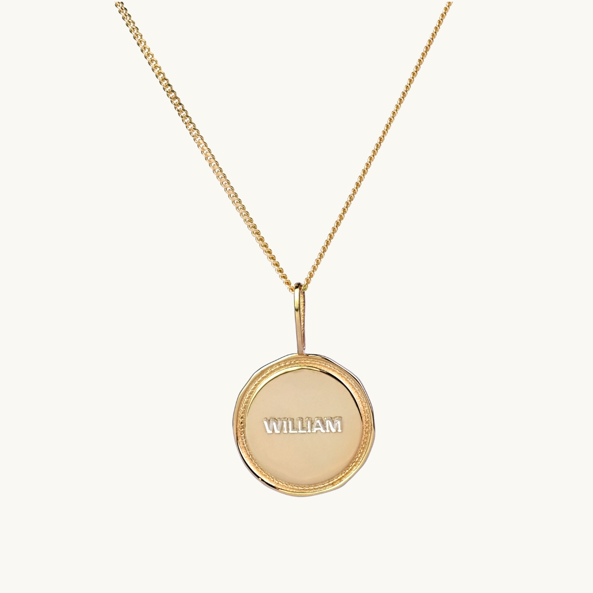 Coin necklace deals engraved